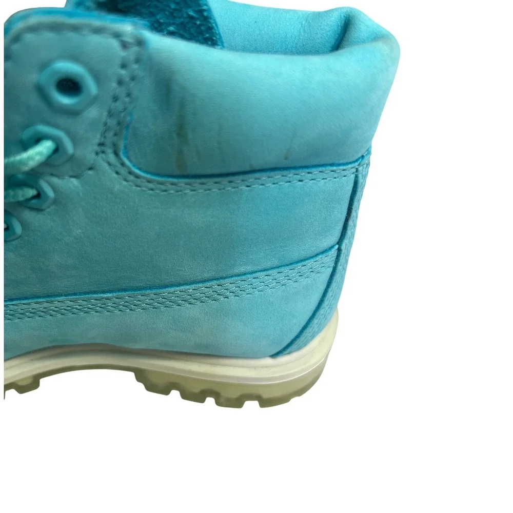 Timberland 6 Inch Premium Waterproof Boots Turquoise Kids Size 12 A18T4‎